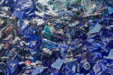 shattered colorful glass installation close up background design