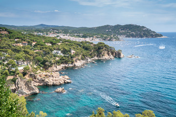 Landscape of Calella de Palafrugell from Cap Roig gardens.