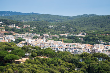 Fototapeta na wymiar Landscape of Calella de Palafrugell from Cap Roig gardens.