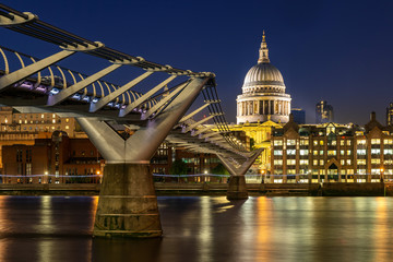 St paul cathedral with millennium bridge