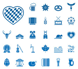 Oktoberfest - Iconset (in Blau/ Weiß)