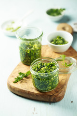 Homemade pesto sauce