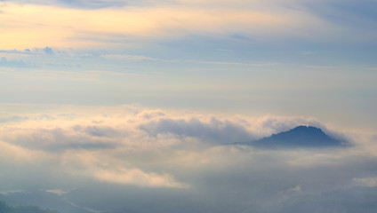 Clouds in the mountains