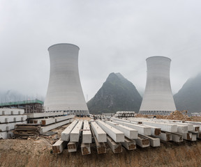Construction site and cooling tower