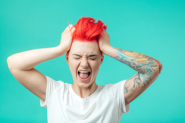 emotional glamour girl has a lot of problems.alarm concept