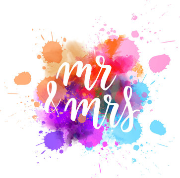 "Mr & Mrs". Wedding concept abstract background.