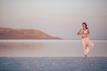 Young woman at sunset