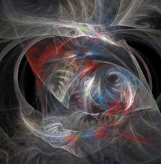 Fractal abstraction. A glowing spirals and waves.