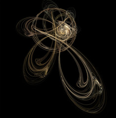 Fractal abstraction. A glowing round figure, a symbol of energy, tension, power