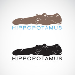 Vector of hippopotamus or hippo on white background. Wild Animals. Easy editable layered vector illustration.