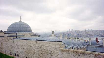 Obraz premium View on Istanbul from Suleymaniye Mosque, Istanbul, Turkey