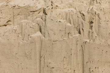 texture of natural beige sand in desert, top view