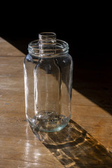 Glass bottles in the sun