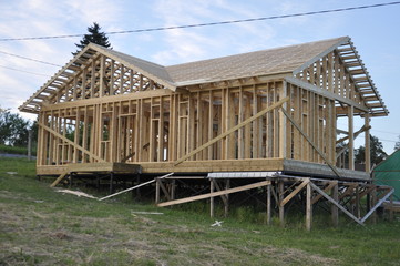 Obraz premium Каркасный дом, конструкция
