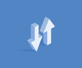 Synchronizing data isometric icon. Vector illustration for web design in flat isometric 3D style.