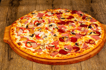 Pizza with sausages