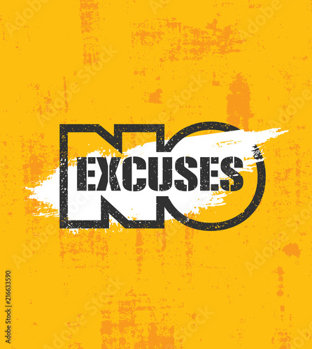 No Excuses Fitness Gym Muscle Workout Motivation Quote
