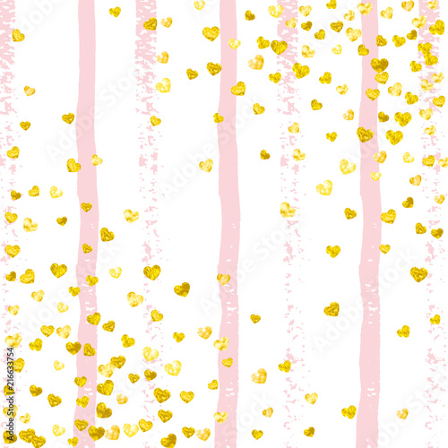 Wedding Glitter Confetti With Heart On Pink Stripes Falling Sequins Wedding Glitter Confetti With Heart On Pink Stripes Falling Sequins Shimmer And Sparkles