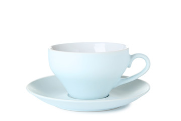 Cup with drink isolated on white background