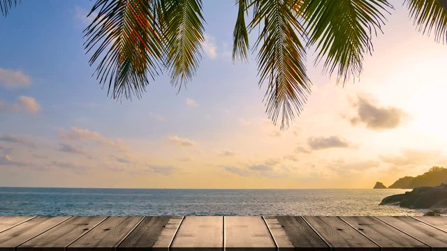 Front wooden pattern view of beach sea background