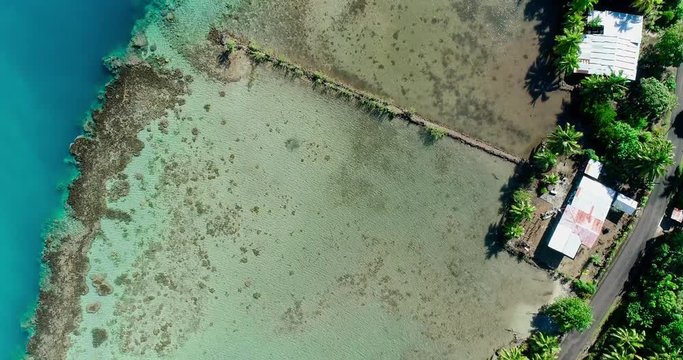  lagoon in aerial view, french polynesia