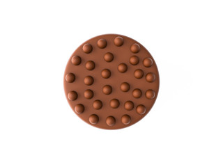 Different delicious cakes on white background. Top view. 3D render