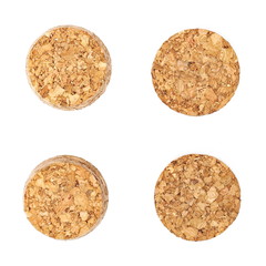 Bottle, wine corks isolated on white background