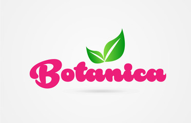 botanica pink green leaf word text logo icon