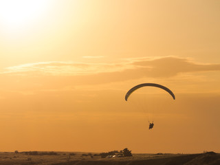 Paragliding at the mountain voloshin at the koktebel crimea