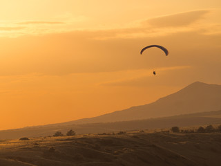 Paragliding at the mountain voloshin at the koktebel crimea