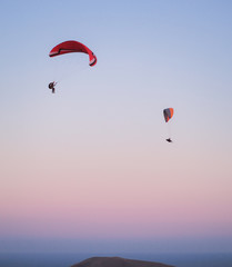 Paragliding at the mountain voloshin at the koktebel crimea