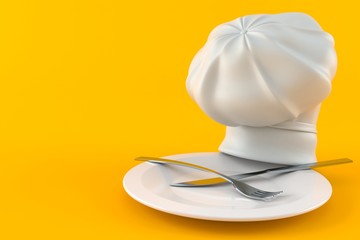 Chef's hat with empty plate