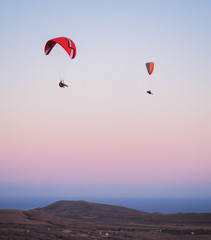 Paragliding at the mountain voloshin at the koktebel crimea