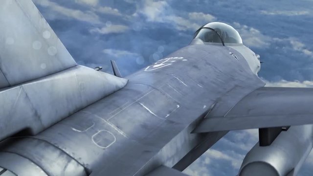 F-16 Fighting Aircraft Jet Green Screen Close up 3D Rendering Background