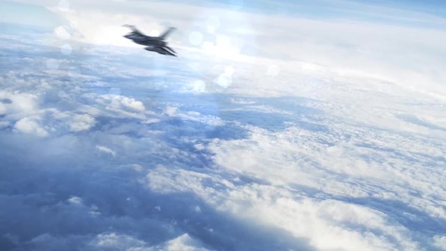 F-16 Fighting Aircraft Jet Green Screen Smoke 3D Rendering Background