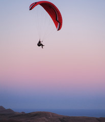 Paragliding at the mountain voloshin at the koktebel crimea
