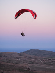 Paragliding at the mountain voloshin at the koktebel crimea