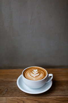 A cup of cappuccino with latte art