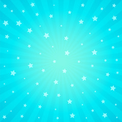 Fototapeta na wymiar blue background with star and rays