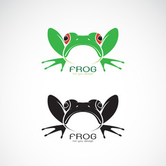 Fototapeta premium Wektor żaby zielone i czarna żaba na białym tle. Płaz. Zwierzę. Ikona żaby. Łatwe edytowanie warstwowych ilustracji wektorowych.