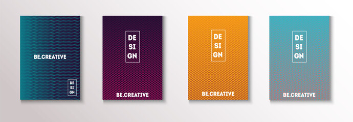Minimal Covers, Vector Hipster Abstract Brands Design. Magenta, Cyan, Yellow Corporate Identity Blend Tech Halftones. Business Minimal Covers, Cool Retro Ad Music Party Poster Bright Gradient Stripes.