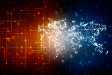 2d illustration world map abstract background