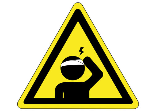 Schild Gefahr einer Kopfverletzung
