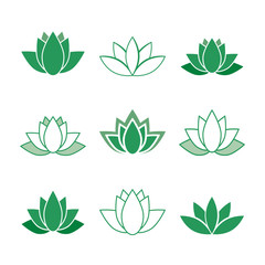 Lotusblüten - Iconset (Grün)