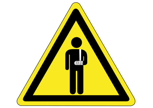 Schild Gefahr einer Armverletzung