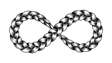 Infinity symbol ribbon plait vector illustration - obrazy, fototapety, plakaty