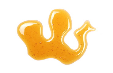 Honey isolated on white background, top view