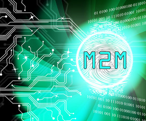 M2M Machine Connectivity And Cooperation 2d Illustration
