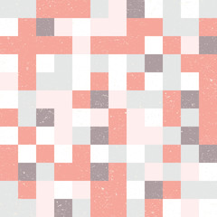 Squares geometric vector seamless pattern. Simple shapes with textured surface.