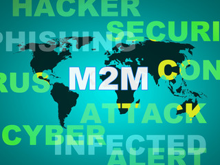 M2M Machine Connectivity And Cooperation 2d Illustration